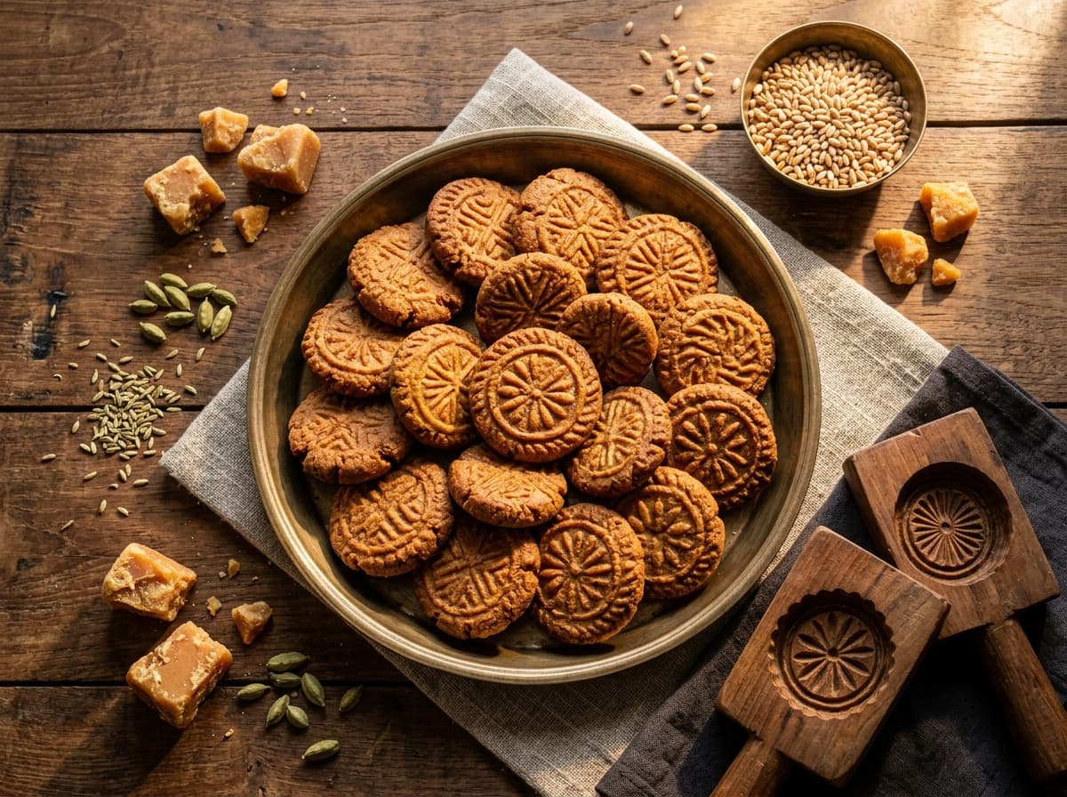 Authentic Artisanal Bihari Thekua cookies embossed with traditional wooden moulds, pure desi ghee and raw jaggery